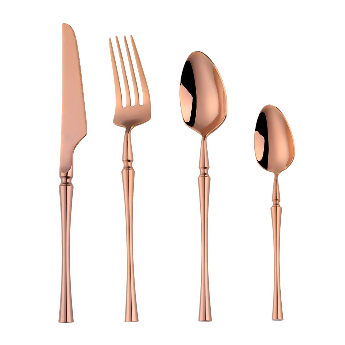 Ménagère 16 pièces or rose en acier inoxydable haut de gamme