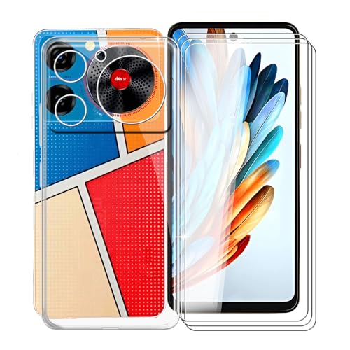 Coque ZTE Nubia Music Z2353 transparente évitez les bris d'écran avec 3 verres inclus