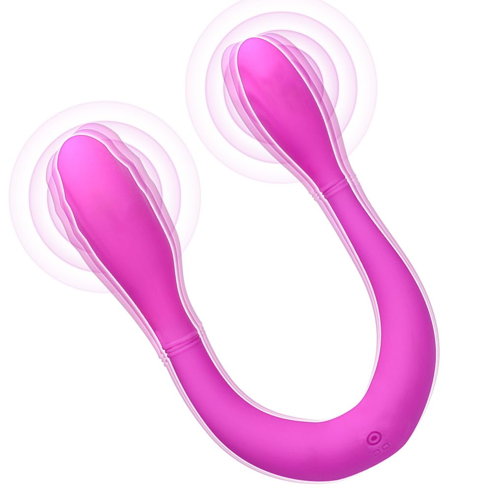 Vibratore di coppia vibratori partner, vibratori di coppia doppio dildo per lei clitoride e punto G stimolatore silicone coppia vibratore giocattolo del sesso con 7 modalità di vibrazione
