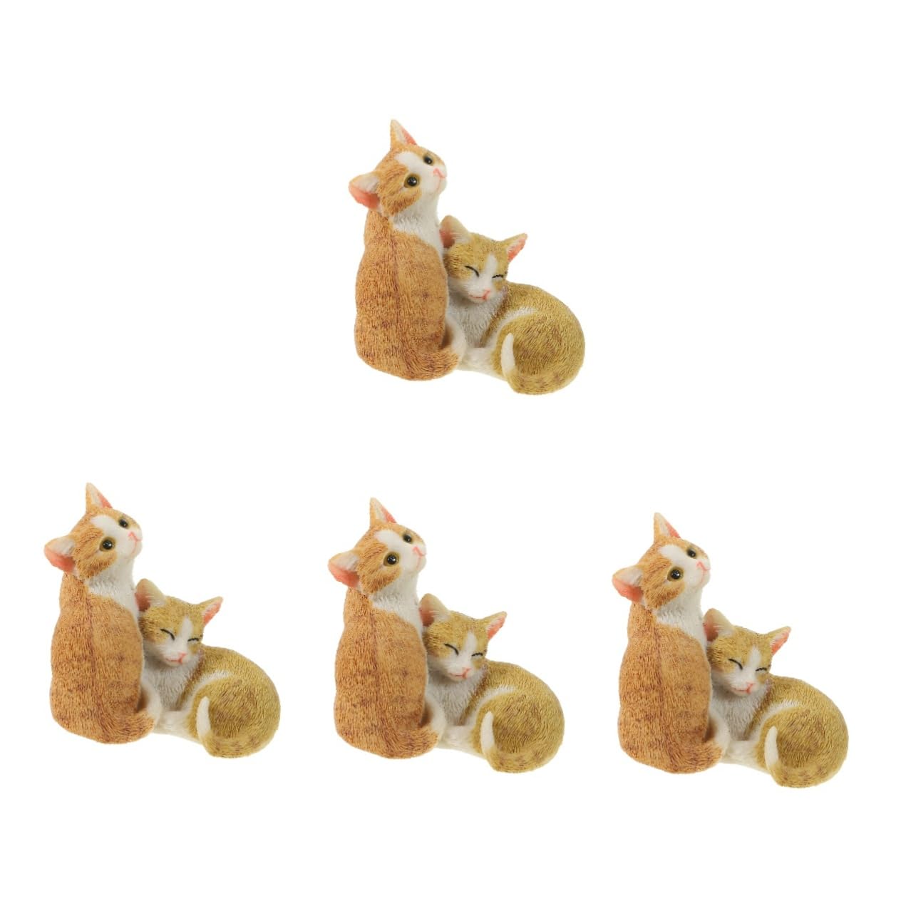 Trucs de chat POPETPOP : 4 figurines de décor en résine résistante pour embellir un jardin terne