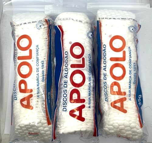 Discos de algodão apolo 35g kit c/3 unidades