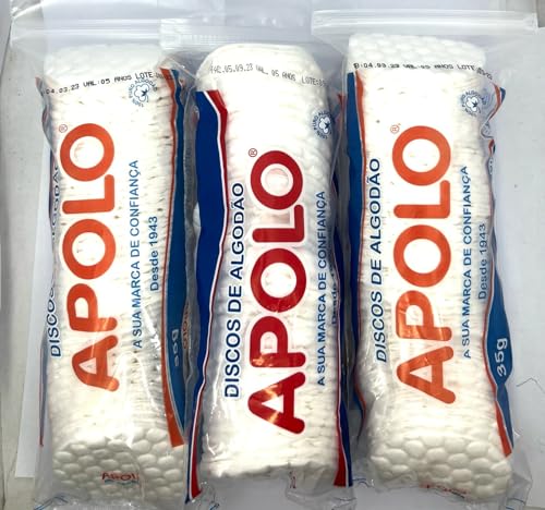Discos de algodão apolo 35g kit c/3 unidades