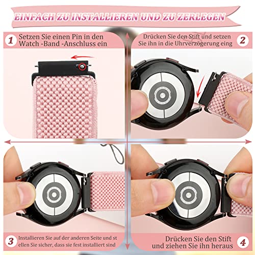 Elastische Uhrenarmbänder,16mm 18mm 19mm 20mm 22mm 24mm Schnellverschluss Nylon Armband Verstellbare Aatmungsaktive Sportbänder Ersatzarmband für Herren Damen – Bild 5