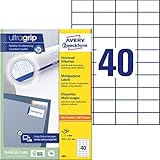 AVERY Zweckform 3651 Universal Etiketten (4.000 Klebeetiketten, 52,5x29,7mm auf A4, Papier matt, individuell bedruckbar, selbstklebende Aufkleber mit ultragrip) 100 Blatt, weiß