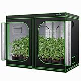 SereneLife Large Hydroponic Grow Tent Garden-  96'' x 48'' x 80'' Indoor Plant Growing System w/Durable Reflective 600D Mylar,Observation Window-Includes Removable Floor Tray,Pole Shelf
