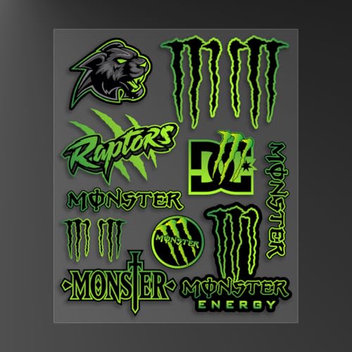 Autocollant Moto Réfléchissants, Moto Stickers en Vinyle Monster Energy pour Moto Accessoires d'Extérieur- Autocollant Imperméables Moto pour Moto (FG-031)