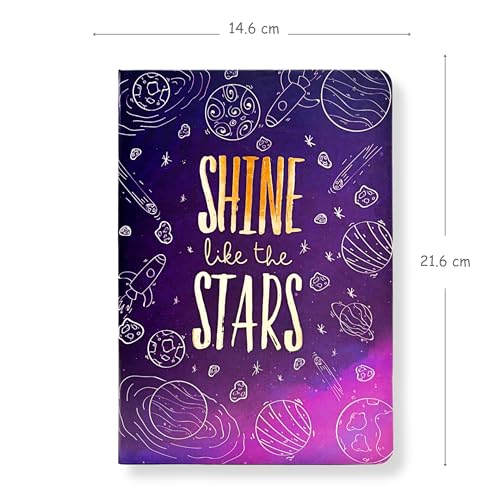 Image of Notebook Set, Premium Hardcover Journal, Bookmark and Matching Box |192 Ruled Pages, 80 GSM | A5 Ruled Writing Notebook for Girls, School & Office | Shine Like Star