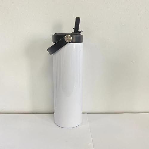 Miniatura 5 de JKGTKC Paquete de 25 vasos de sublimación de 20 onzas con tapa flexible con pajilla, recto, delgado, doble pared, de acero inoxidable, con tapa,