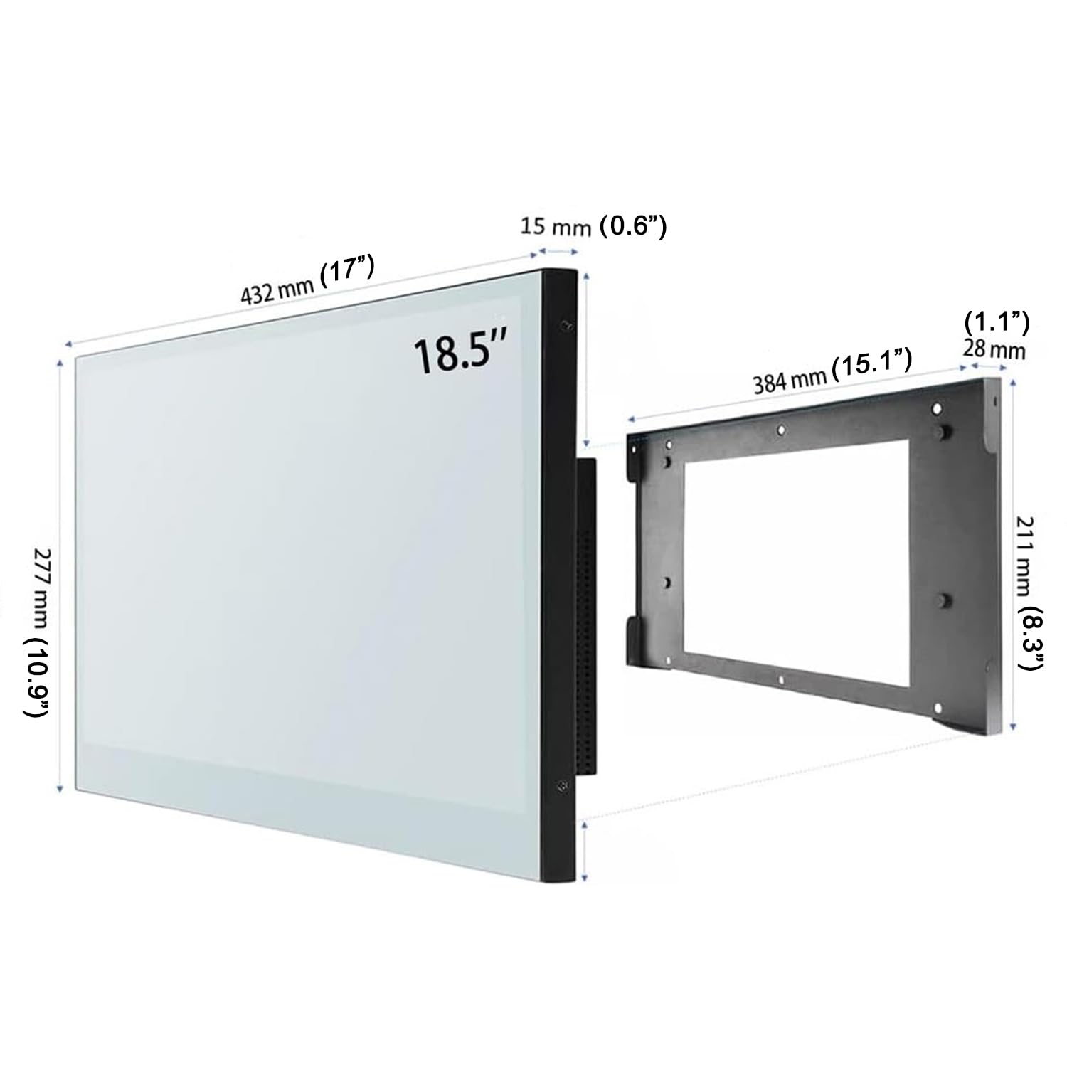 Soulaca 18,5 pollici Smart TV LED specchio per il bagno, Full Touchscreen 1080P Waterpoof con Wi-Fi e Bluetooth, integrato con altoparlante sistema Android 14.0, M185-TS HEVC Main10