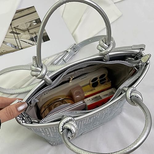 Sequin Purse Sparkly Denim Sequin Purse Mini Bucket Bag Shoulder Bags Zipper Trendy Gifts for Women Girls3