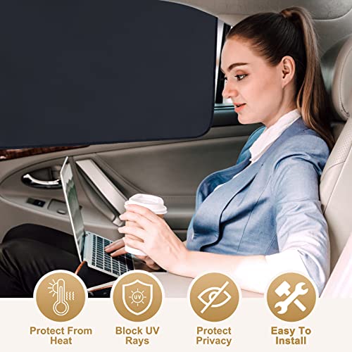 Moyidea Car Side Window Sun Shade For Baby And Kids Back Seat Magnetic Curtain Protect From Sun Heat And Uv Rays Fordable Car Window Covers For Privacy Protection -Black 2Pcs #TOP1