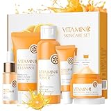 Skin Care Sets & Kits for Teenage Girls Gifts, Vitamin C Skincare Set Simple Beauty Pamper Anti-Ageing,Brightening,Moisturising Gift Sets for Women, Includes Cleanser-Toner-Serum-Eye Cream-Serum Cream