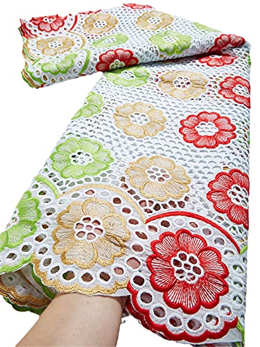 Tissu dentelle suisse africaine coton sec avec pierre pour couture amples