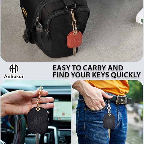 Image of Leather Keys Sleeve for Broken Car Key Loop Replacement - Cute Keychain Cover - Protector, Holder for Men & Women