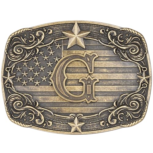 Image of Western Belt Buckle for Men Women Initial Letter A to Z Cowboy Belt Buckle Texas Buckle hebillas vaqueras para hombre