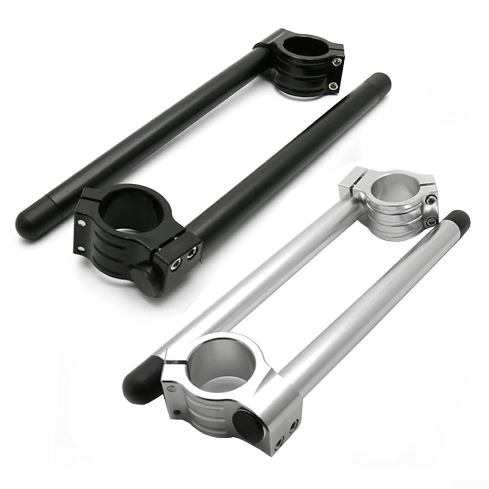 CNC Alluminio Forcella Tubo Manubrio 7/8 Pollice Nero Argento (35MM nero)