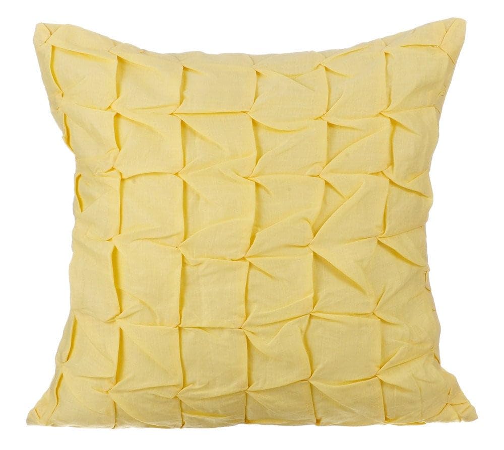 The HomeCentric Decorative Cushion Covers Pack of 2, 35x35 cm (14"x14") Yellow, Cotton Throw Cushion Covers, Cushion Covers, Solid Color Pillow Covers, Modern Throw Pillow Covers - Summer Brewery โ image 1