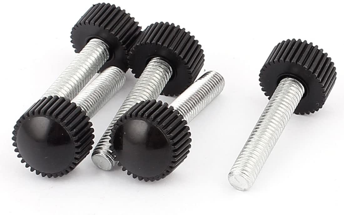 XYWHPGV M6 x 30mm Round Head Screw on Right Knurled Clamping Handle 5pcs (Cdf08 767c5 f4964 3f651 19822 8bf04