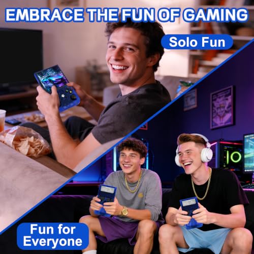 Image of R36MAX Video Game Console - 4.0-Inch Screen, Support 22000+Classic Games,128G TF Card,Portable Console with Open Source System,4000mAh Battery,Birthday Gift for Adult or Partner (Blue)