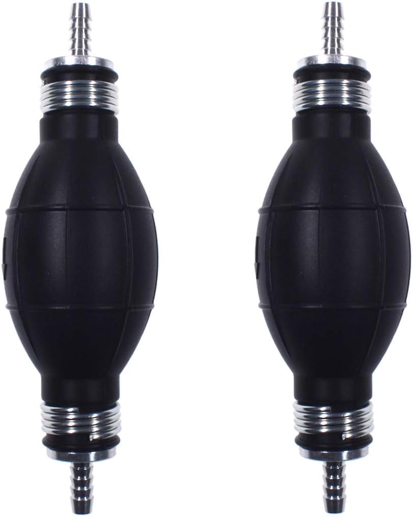NAVARME 2Pcs Universal Fuel Transfer Vacuum Pump, 6mm 1/4" Rubber Fuel Line, Hand Primer for Marine Boat, Petrol & Diesel