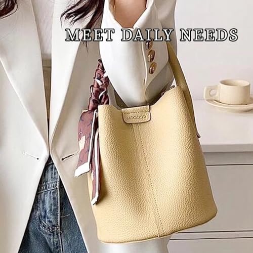 Cute Macaroon Bucket Bag for Women Faux Leather Crossbody Bag Small Purse Handbag Shoulder Bag Silk Ribbon Woven Handle2