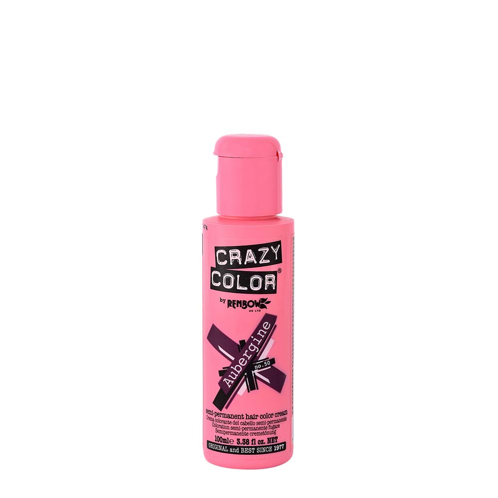 Renbow Crazy Color Semi Permanent Hair Color Cream Aubergine No.50 100ml