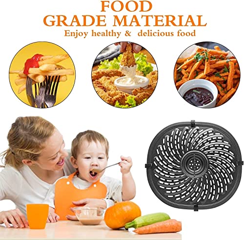 Alj Air Fryer Grill Plate For 7Qt Powerxl Vortex/6.9Qt Uten Air Fryers, Upgraded Double-Layer Non-Stick Coating Air Fryer Grill Crisper Plate Pan Tray Griller Rack Grate Grid Insert For 7Qt Air Fryer #TOP1