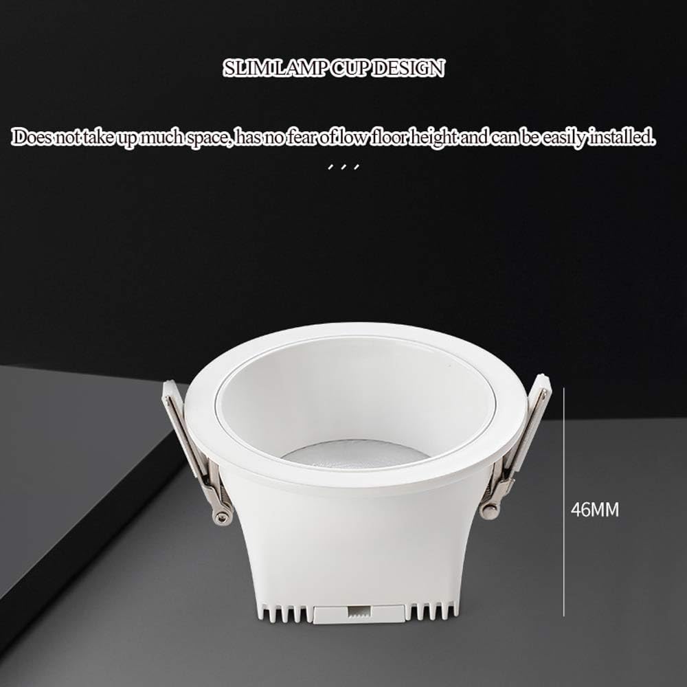 Paquete de 2 Focos Empotrables LED de Reemplazo Luz de Techo LED Kit de Embellecedores de Carcasa de Iluminación Empotrada de Aluminio Blanco Foco LED Redondo Embellecedor Deflector