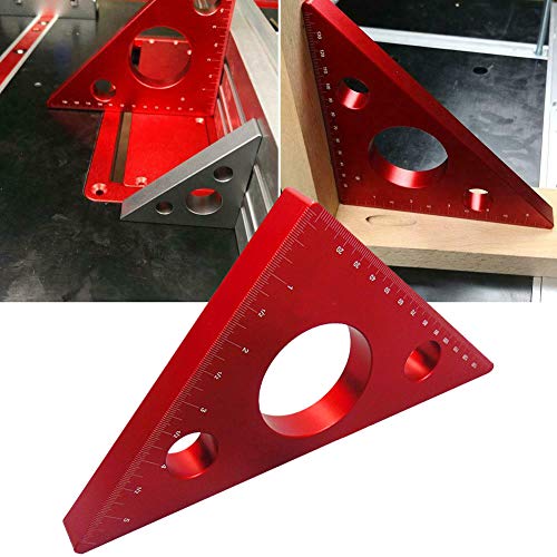 DEBBD Aluminiumlegierung Winkel Lineal Diy Holzbearbeitung Dreieck Lineal Messwerkzeug Cover