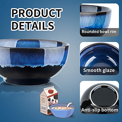 image for KOOV 24 Ounce Soup Bowl Set, Porcelain Cereal Bowls Microwave And Dish