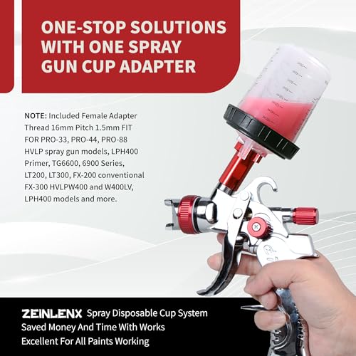 Image of Disposable Paint Gun Cups for Spray Gun, 6oz(160ML) 50 Liners Kit | 50 Pack Disposable Liners and Lids For HVLP & LVLP Automotive Spray Gun, Car Painting, and Furniture