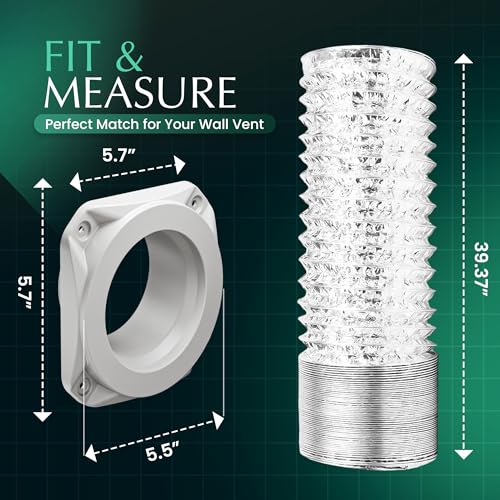 Ducameny Magnetic Dryer Vent Connector Kit with 2.6ft Hose, 4 Inch ABS Snap-On Quick Connect for Tight Spaces, Airtight Seal Dryer Exhaust Venting Hookup Adapter for Laundry Room, SDV180 by Ducameny - Used condition - Image 7