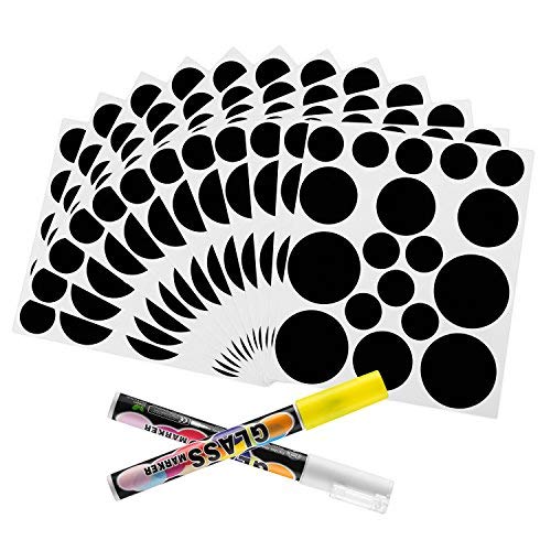 Chalkboard Labels Circles,162 Premium Reusable Chalkboard Stickers with Two Pieces 3MM Chalk Marker for Jars, Parties,Craft Rooms, Weddings and Organize Your Home and Kitchen