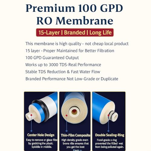Image of RO Filter Kit 10 inch PP Spun Sediment Pre-Carbon Mineral UV Chamber RO Membrane 100GPD 2500TDS Flow Restrictor Pipe Fittings Spanner for All RO UV Water Purifiers