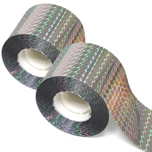 Ruolan Bird Scare Tape Ribbon(700FT) Reflective Tape Keep Birds Away Outdoor,Double Side Bird Flash Tape, Scare Geese, Pigeon, Duck, Woodpecker