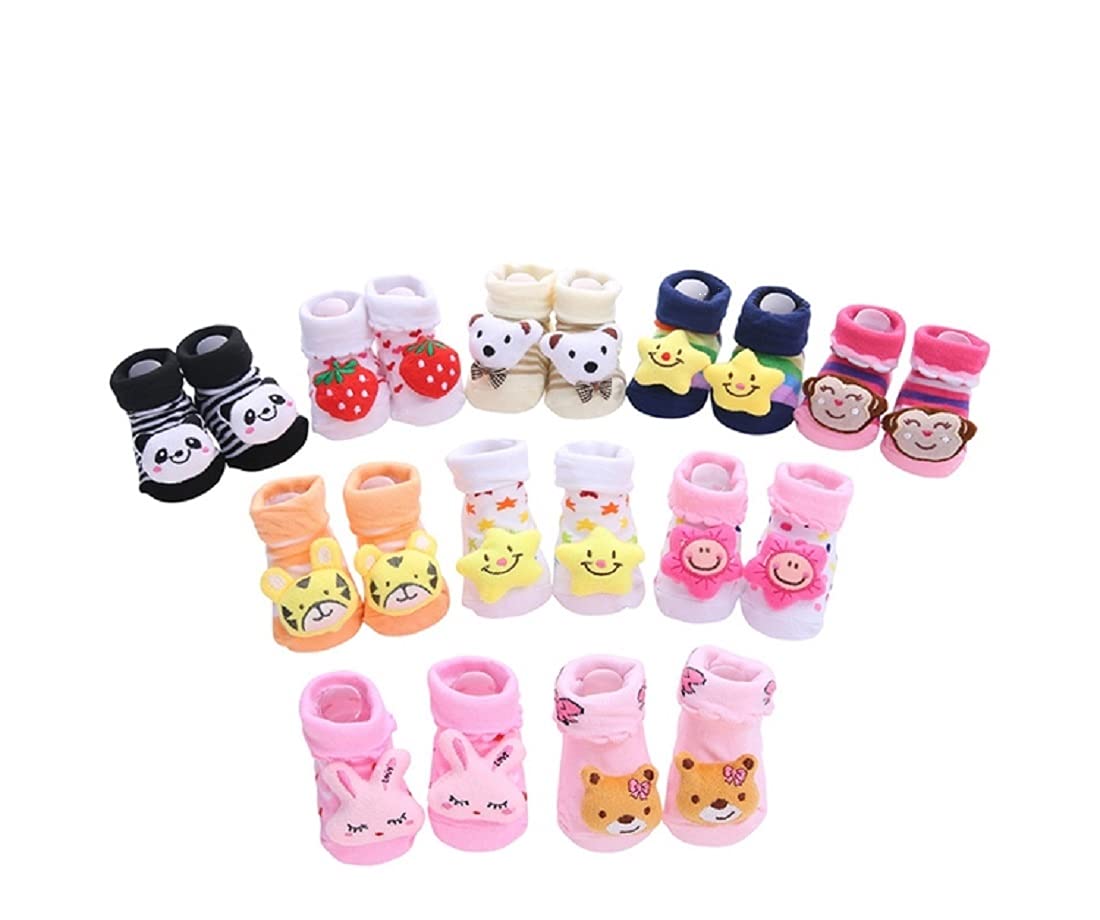 Soku Shopee newborn infant cartoon prewalkers anti slip booties cum socks (0 to 6 months) (assorted pack of 4) (multicolor, 3-6 month) (B09DKGXDTK) Amazon Price History, Amazon Price Tracker