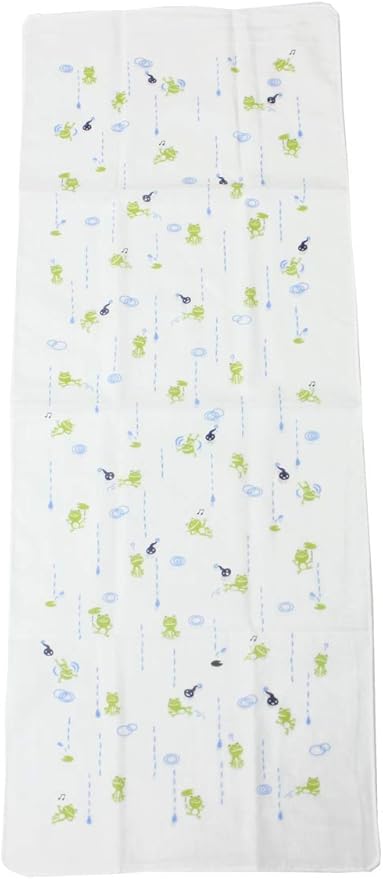 Amazon Co Jp 手ぬぐい 日本製 ガーゼ 夏 てぬぐい 二重ガーゼ ほつれ防止加工あり 綿100 小紋 ホワイト カエル おたまじゃくし ホーム キッチン