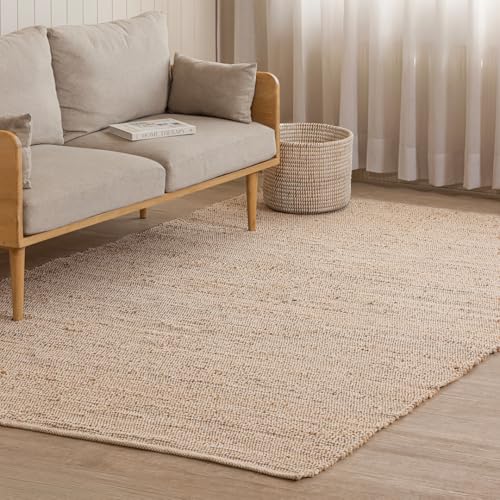 Tapete artesanal HOMEMONDE 8x10 ft de Yute y Algodón miniatura 3
