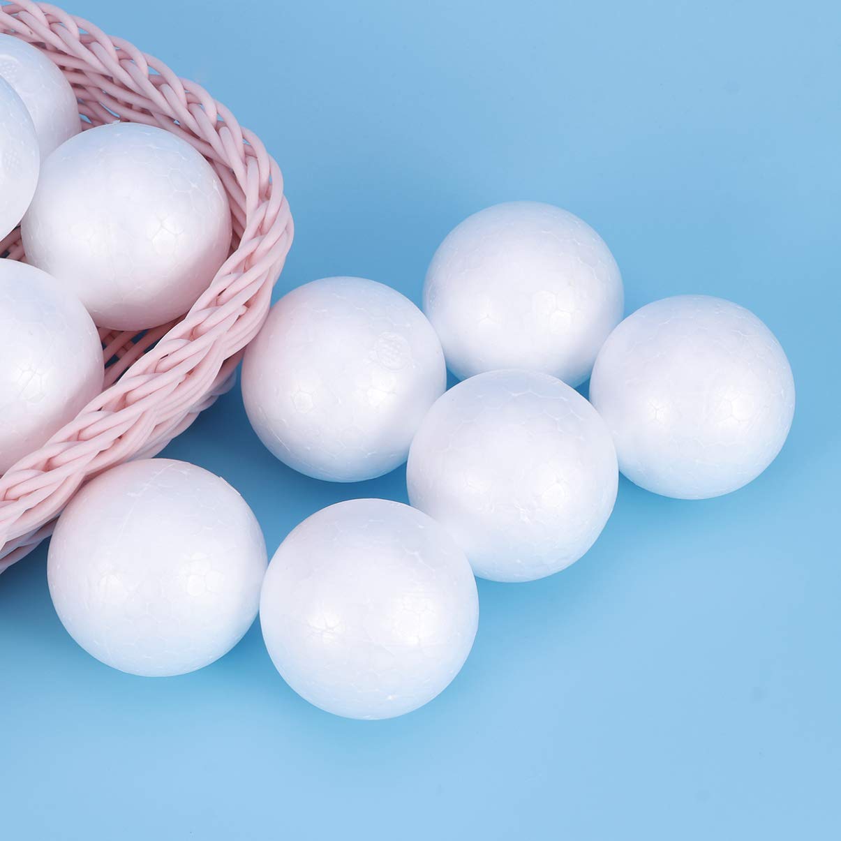 HEALLILY 50 Palline Di Polistirolo A Mezza Sfera - Bianche, Lisce, Modellabili - Per Lavoretti Creativi, Decorazioni Natale, Fai Da Te, Scuola