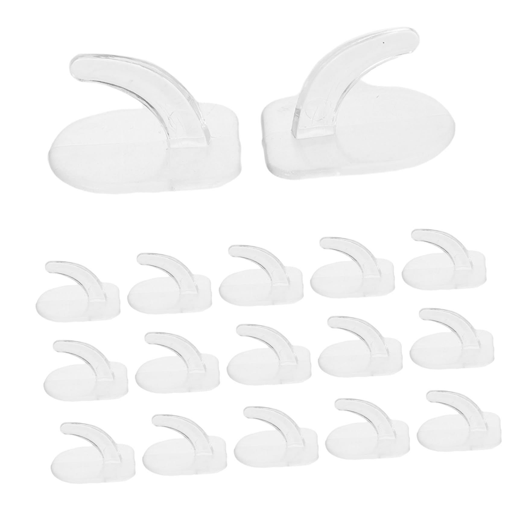 PRETYZOOM 250 Piezas Sin gancho pegajoso ganchos adhesivos para el hogar para uso de plastico PD Transparente