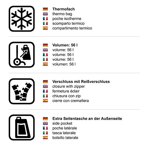 Andersen Einkaufstrolley Royal XXL luftbereift und 56 Liter Einkaufstasche Toto grau mit Kühlfach Einkaufswagen Gestell… – Bild 5