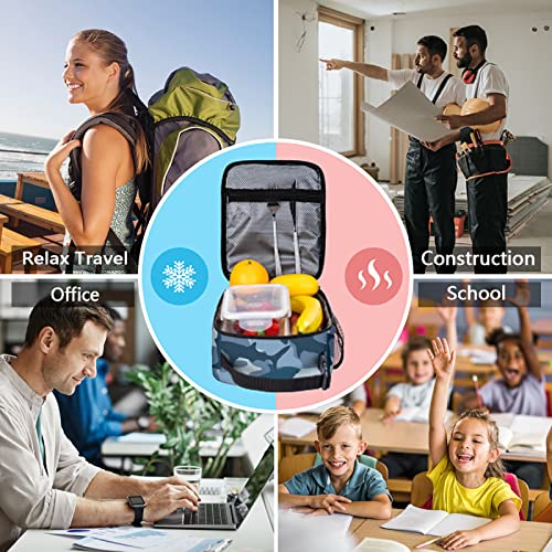 Seimiydf Reusable Military Shark Lunch Bag For Men/Women, Insulated Portable Lunch Box Leakproof Cooler Tote Bag For Office Work Picnic Beach #TOP5