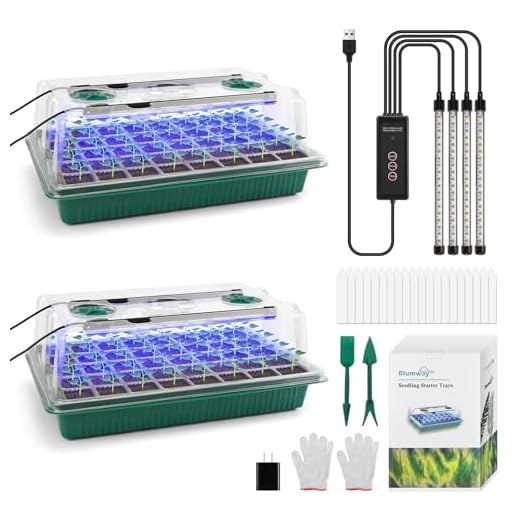 Upgrade Setzling Starter Tabletts mit Wachstumslicht, 80 Zellen Sämling Tablett mit Luftfeuchtigkeitskuppel, Mini Gewächshaus Anzucht Set für verwurzelte Setzlinge, Ideal für Sämling Pflanzenkeimung