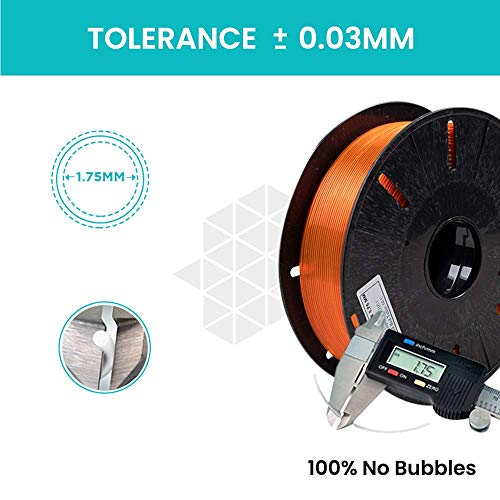 Image of Tesseract Premium PLA + 1.75mm 3D Printing Filament | Dimensional Accuracy + /- 0.03mm | Compatible with Most FDM Printers | 1 KG 3D Printer Filament - PLA Glass Orange (Quantity 1)