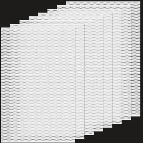 UPINS 8Pcs White Mesh Sheets Plastic Eyes Mesh Printable Fursuit Eyes Mesh for Mask Water-Repellent PVC Eye Mesh for Handicrafts Making Cosplay Mask DIY Craft Projects Supplies 11.8 x 7.87