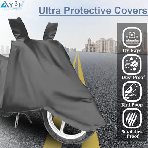 Image of Universal Bike Cover for Rain, UV Protect, Dustproof & Water Resistant | All Weather Protection Two Wheeler Covers Upto 125cc