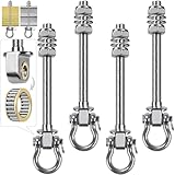Dolibest 4pcs Boulons de Suspension 22.5cm Hamac Suspension pour Balançoire Kit Palier de Montage Pivotant pour Chaise d'intérieur/d'extérieur, Corde de Yoga, Sac de Frappe, Sac de Sable, 1500lbs