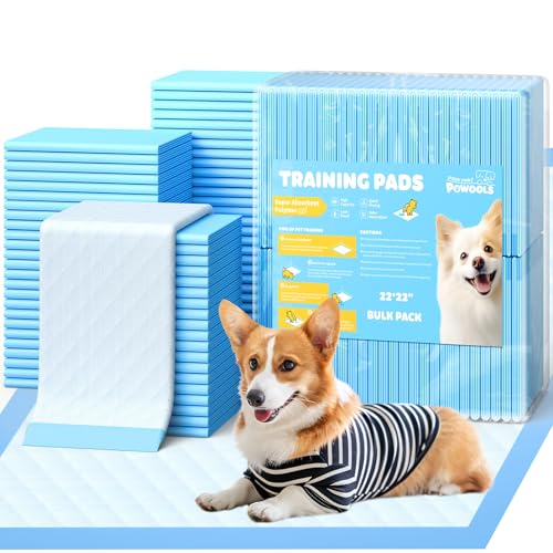Image of Powools 150-Pack Large Puppy Pads - 22'' x 22'' Pee Pads for Dogs Potty Training with Leak-Proof Quick-Dry Design, 6-Layer Dog Pads Large, Blue