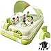 Piscine gonflable avec auvent - Portable - Facile à transporter avec gonfleur - Grandes piscines gonflables - Jardin, arrière-cour - Fête aquatique (vert, XL : 299,7 x 175,3 x 55,9 cm)