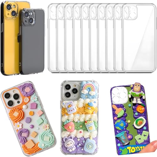stino DIY Phone Junk Case for iPhone, 10 Pack Clear Cases, Crystal Transparent Junk Case Supplies...